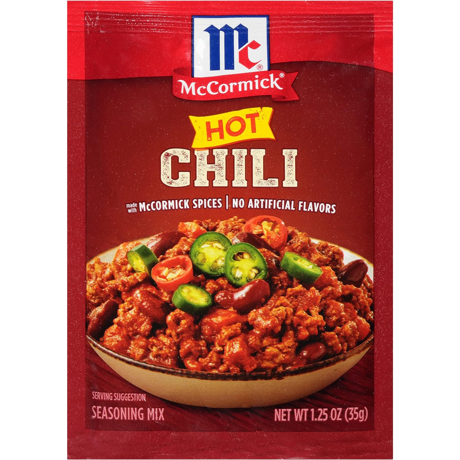 McCormick Hot Chili Seasoning Mix, 1.25 oz (Pack of 12)