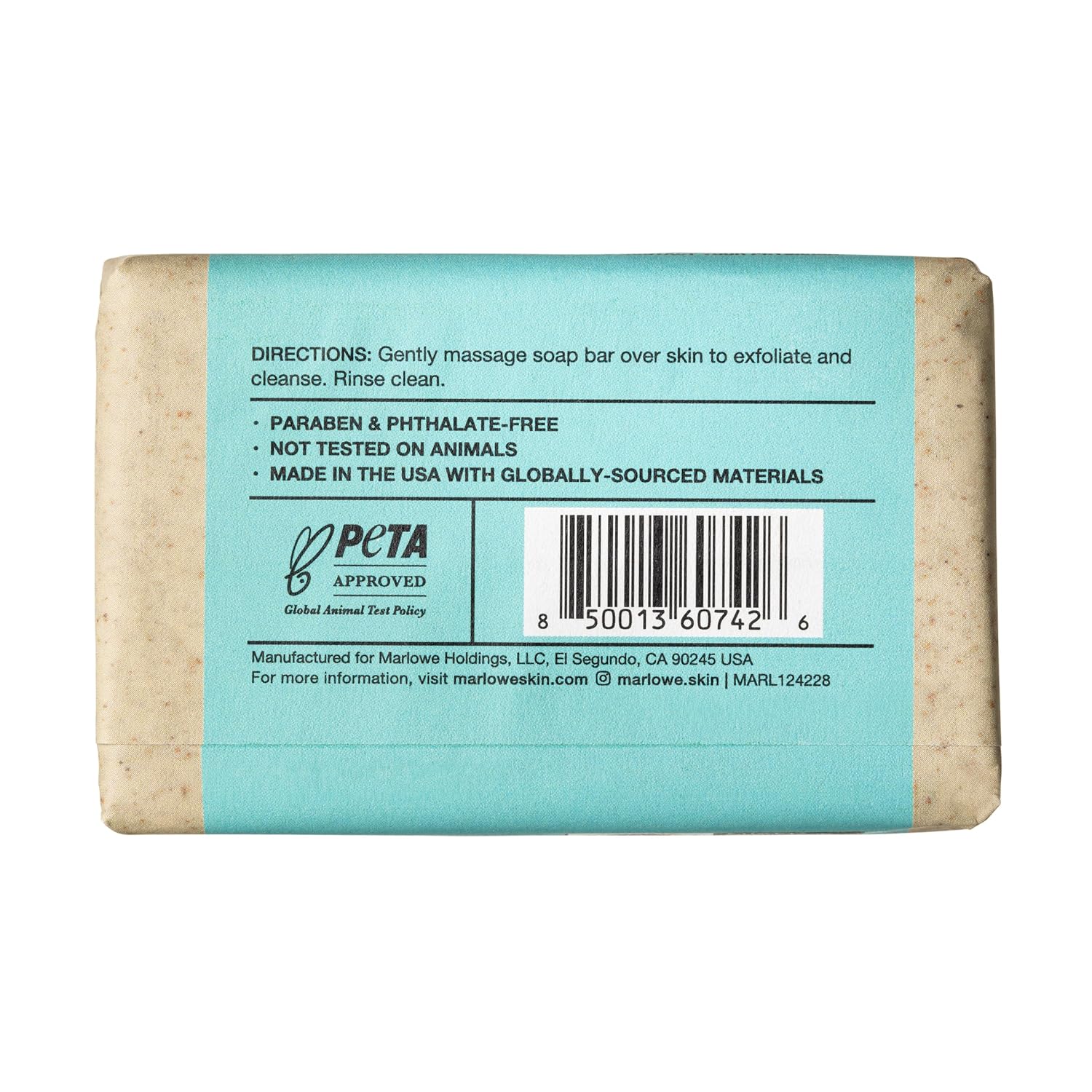 Marlowe. No. 069 Body Scrub Soap Bar 7 Oz (3 Bars), Pro Model Body Exfoliator Bar Soap With Pumice, Apricot Seed Powder, Shea Butter & Olive Oil, Amber + Spice Santal Scent : Beauty & Personal Care