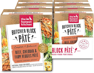 The Honest Kitchen Butcher Block Pâté: Beef, Cheddar & Farm Veggies Wet Dog Food, 10.5 Oz (Pack Of 6)