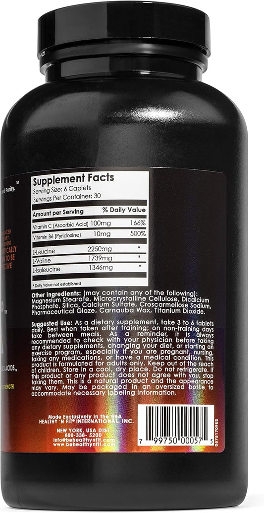 Healthy 'N Fit Anabolic Amino Bcaa - 180 Caplets - Correct Proportion Branched Chain Amino Acids