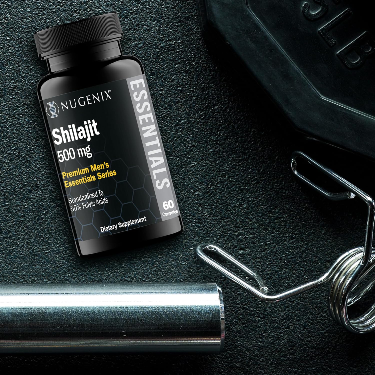 Nugenix Essentials Shilajit Capsules Supplement - 500Mg, Standardized To 50% Fulvic Acids, Himalayan, Pure Shilajit For Men, 60 Capsules