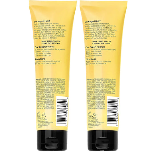 L'Oreal Paris Elvive Total Repair 5 Protein Recharge Leave In Conditioner Treatment, And Heat Protectant, 2 Pack, (5.1 Ounce Each) (Packaging May Vary)