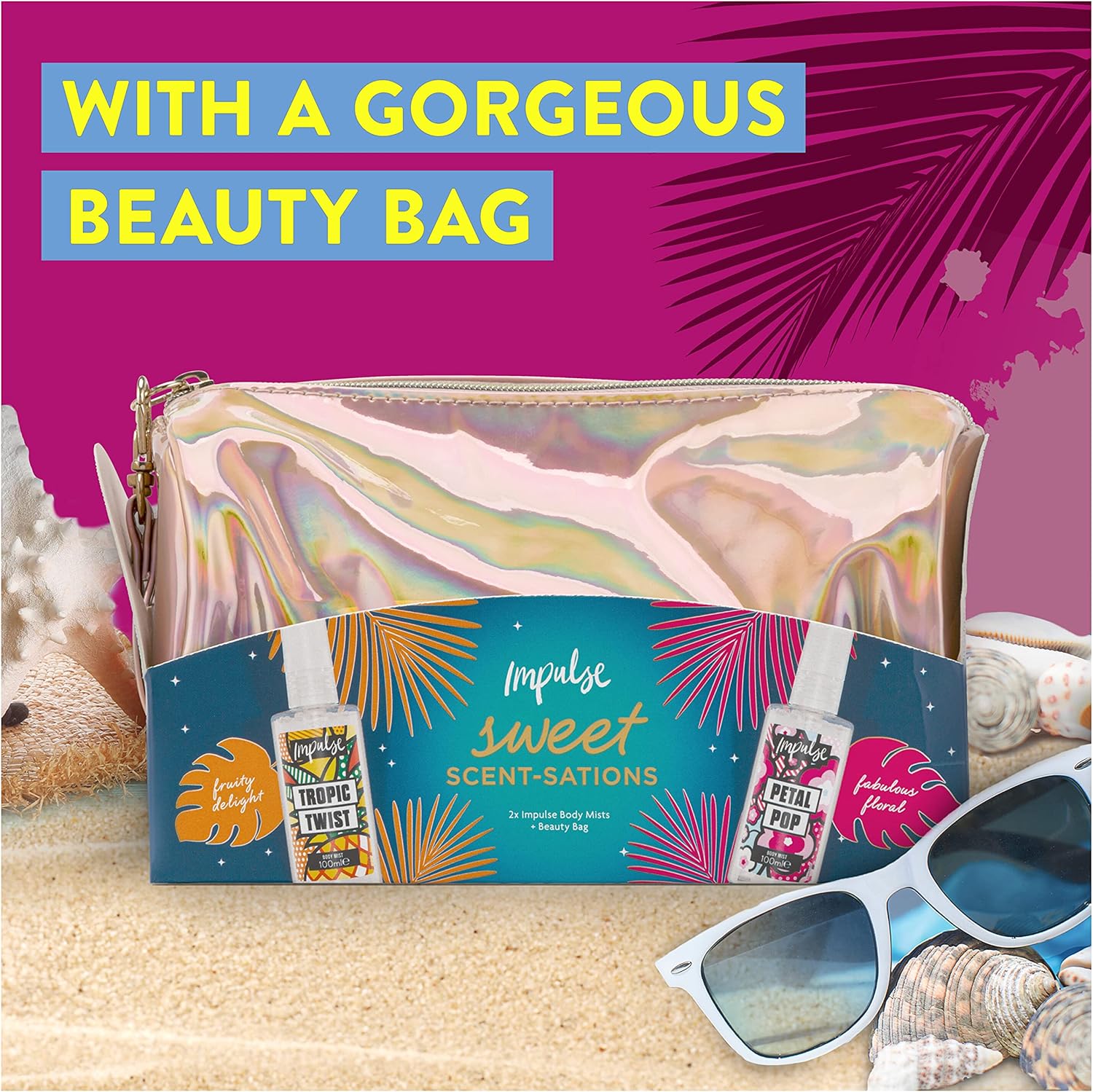 Impulse Sweet Scent-Sations Fragrance Gift Set With Festival Essentials, 2 Body Mists And Make Up Bag