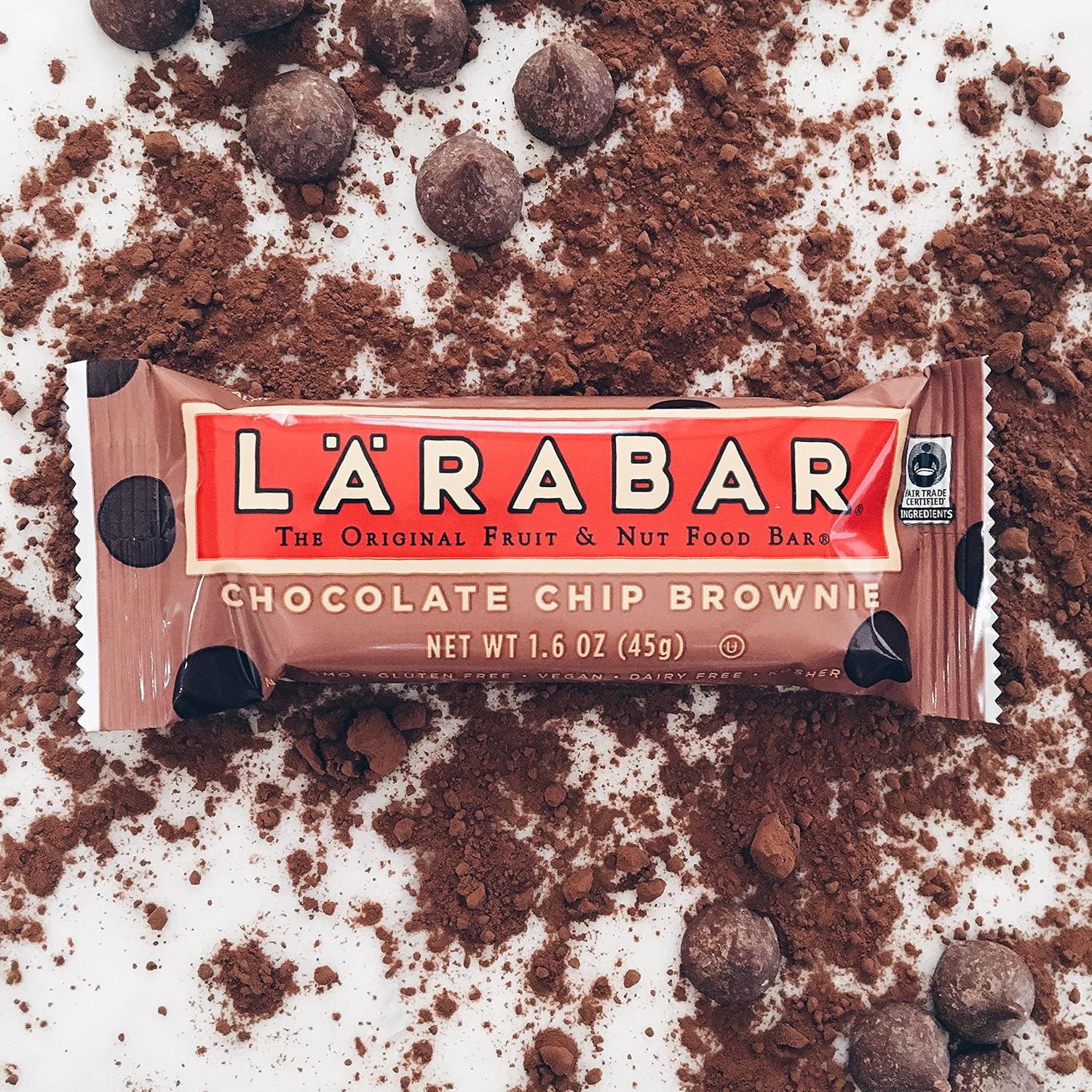 Larabar Chocolate Chip Brownie, Gluten Free Vegan Fruit & Nut Bar, 16 Ct