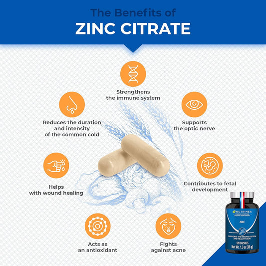 ZINC Citrate Supplement ? Natural Acne Treatment ? Supports The Immune