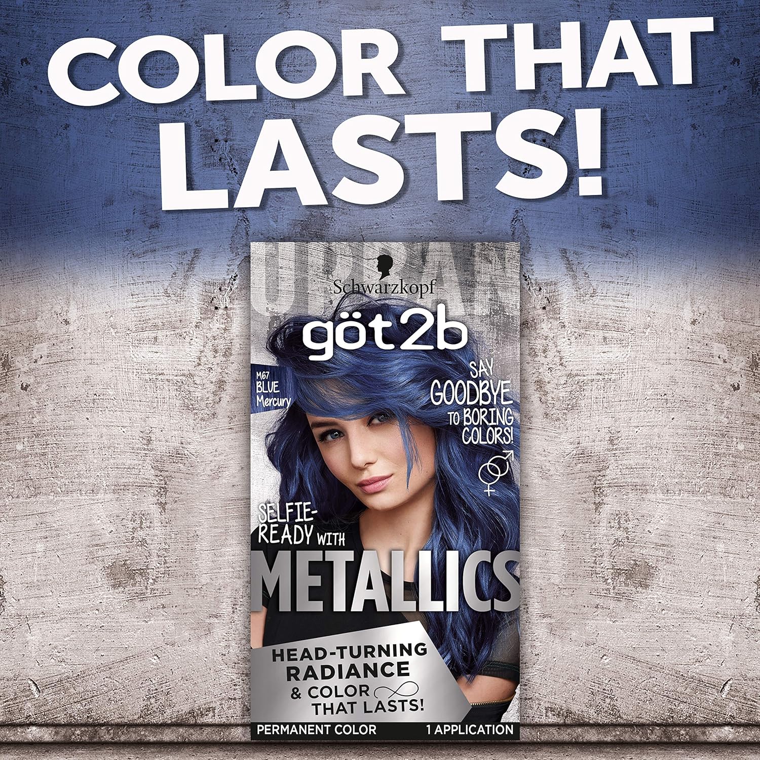 Schwarzkopf Got2b Metallics Permanent Hair Color, M67 Blue Mercury : Beauty & Personal Care