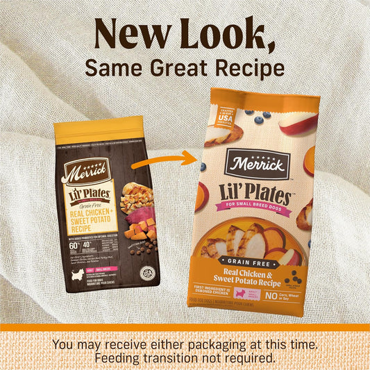 Merrick Lil’ Plates Premium Grain Free Dry Dog Food For Small Dogs, Real Chicken And Sweet Potato Kibble - 20.0 Lb. Bag