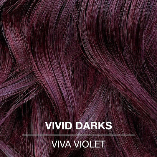 Wella Colorcharm Vivid Darks Permanent Cream Color, Vibrant Color For Dark Hair, Nourishing Vegan Formula, No Bleach Needed, Viva Violet + 30 Vol. Cream Developer Bundle