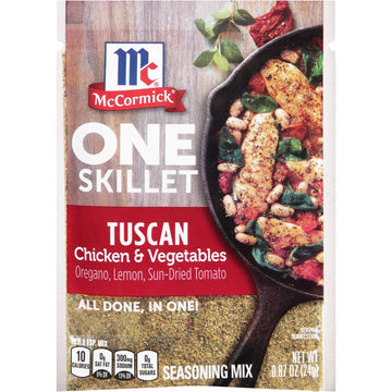 McCormick One Skillet Tuscan Chicken & Vegetables Seasoning Mix, 0.87 oz 12 Count(Pack of 1)