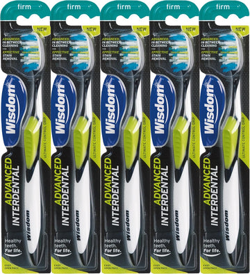 Wisdom Advanced Interdental Firm Brush, Pack Of 5, Assorted Colors