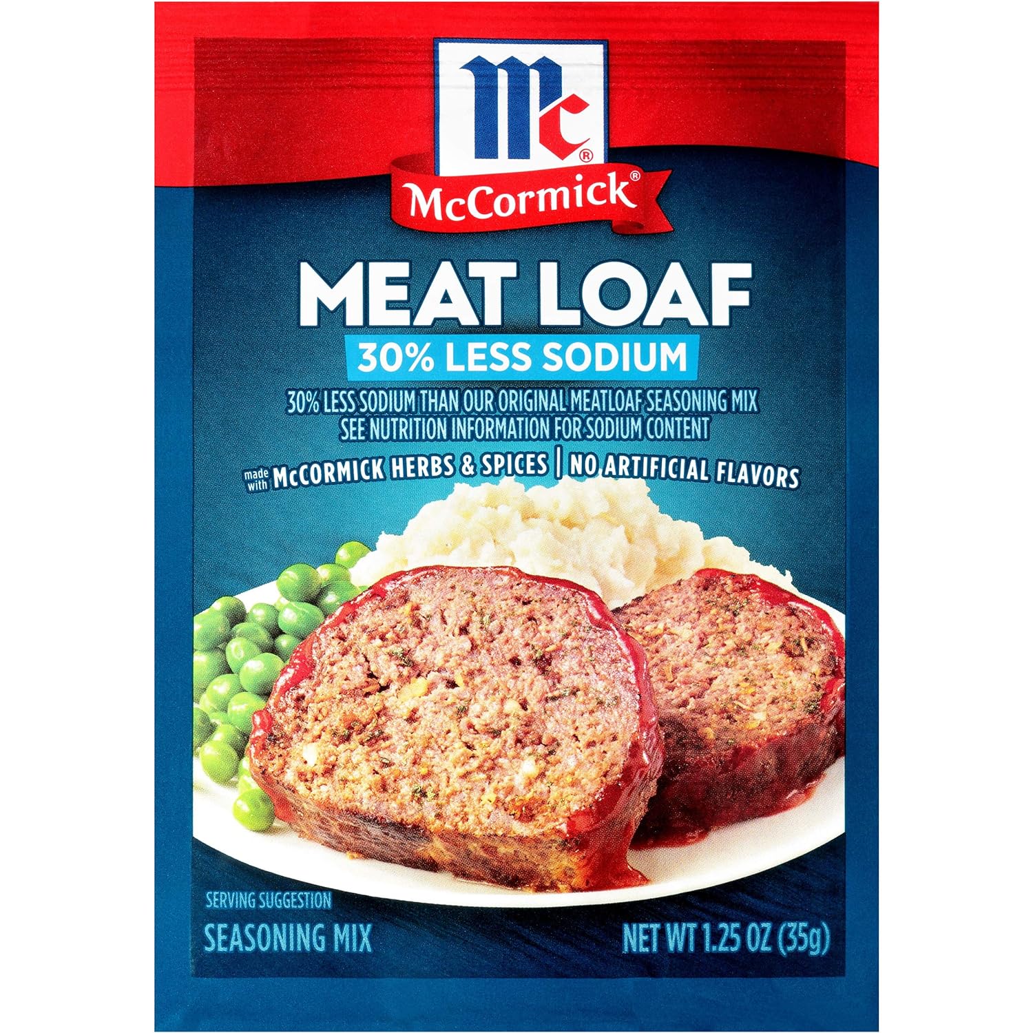 McCormick Meat Loaf Seasoning Mix with 30% Less Sodium,1.25 Ounce (Pack of 12)