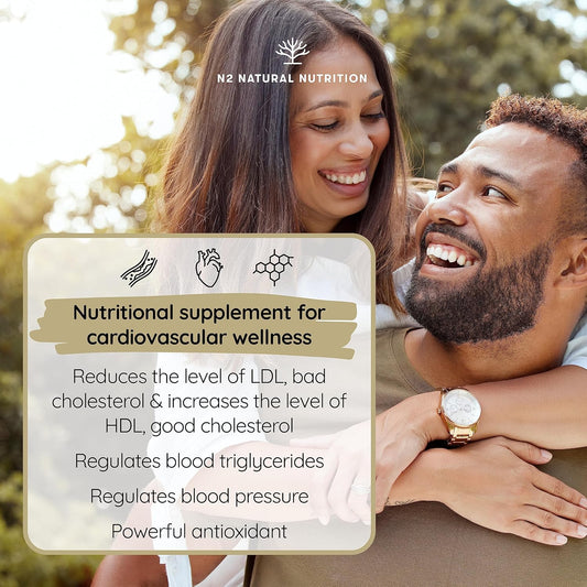 Red Yeast Rice With Coq10 & Garlic. 120 Capsules. 4 Month'S Supply. Highest Concentration Of Monacolin K, 2,9Mg. Nutritional Supplement For Heart Health. Vegan. Gluten Free. Ce. N2 Natural Nutrition