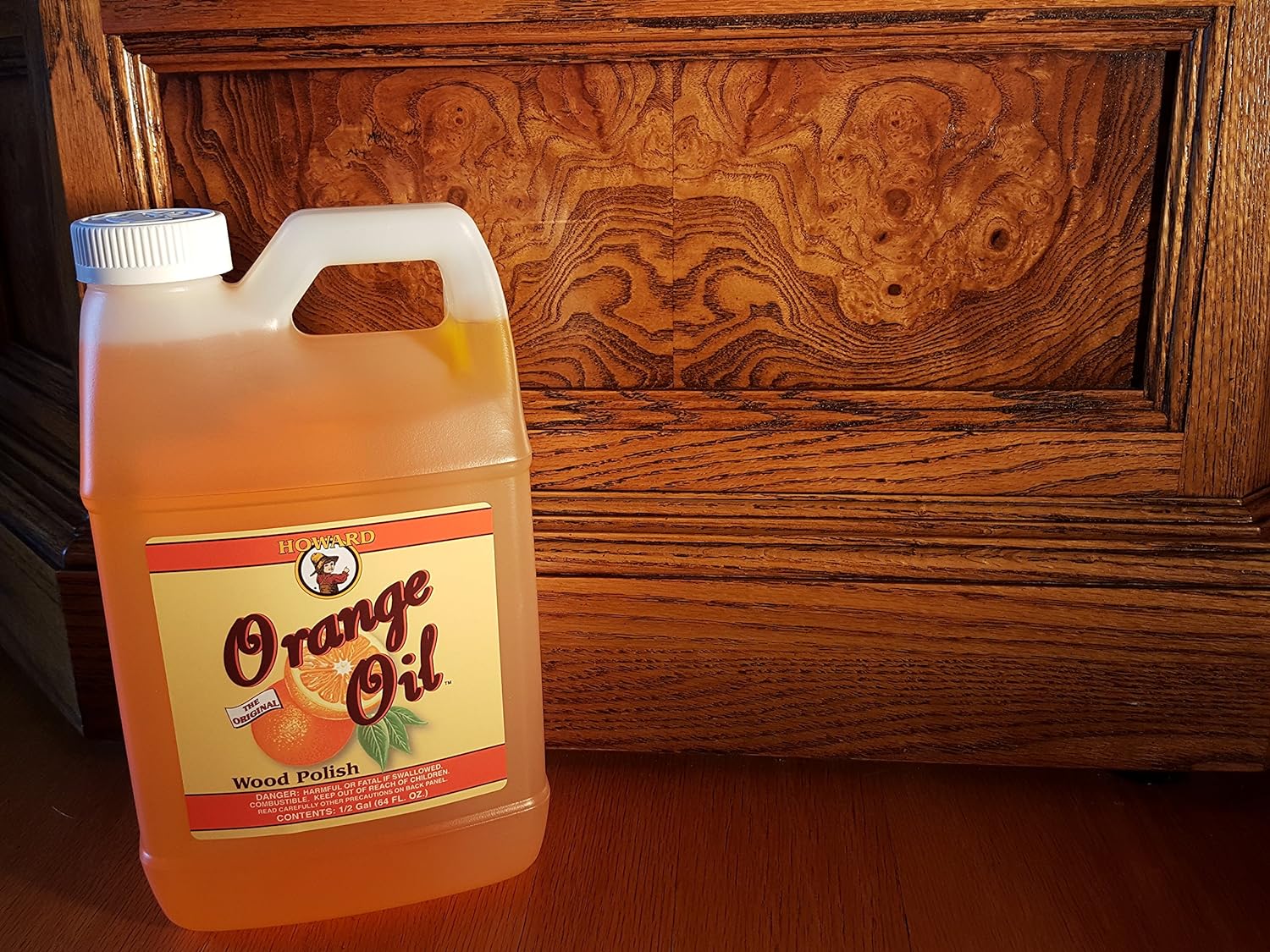 Howard Orange Oil 64 Ounce Half Gallon, Clean Kitchen Cabinets, Best Furniture Polish, Orange Wood Cleaner : Health & Household