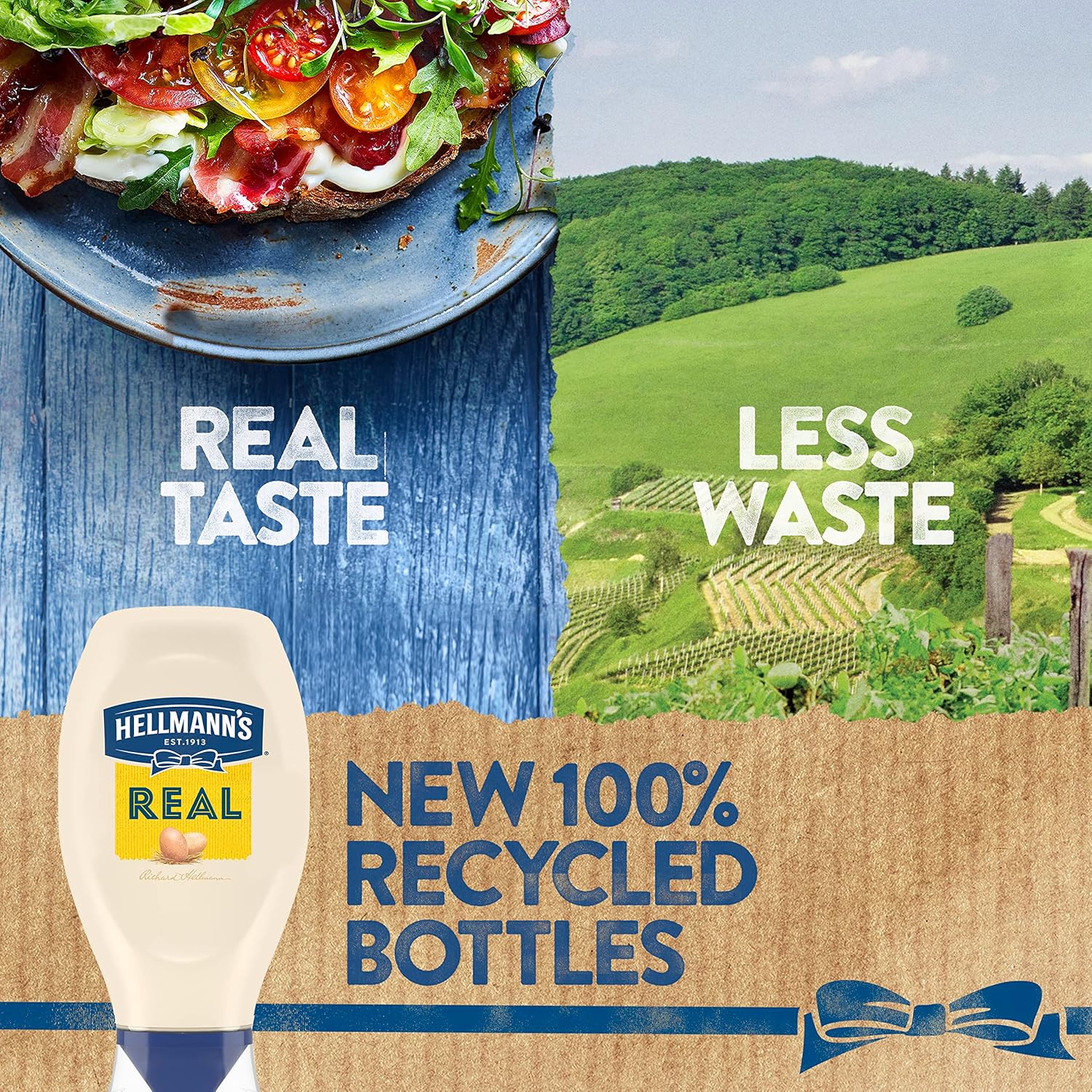 Hellmann'S Real Mayonnaise Squeeze Bottle 3 Count A Rich Creamy Condiment Gluten Free, Made With 100% Cage-Free Eggs 20 Oz : Grocery & Gourmet Food