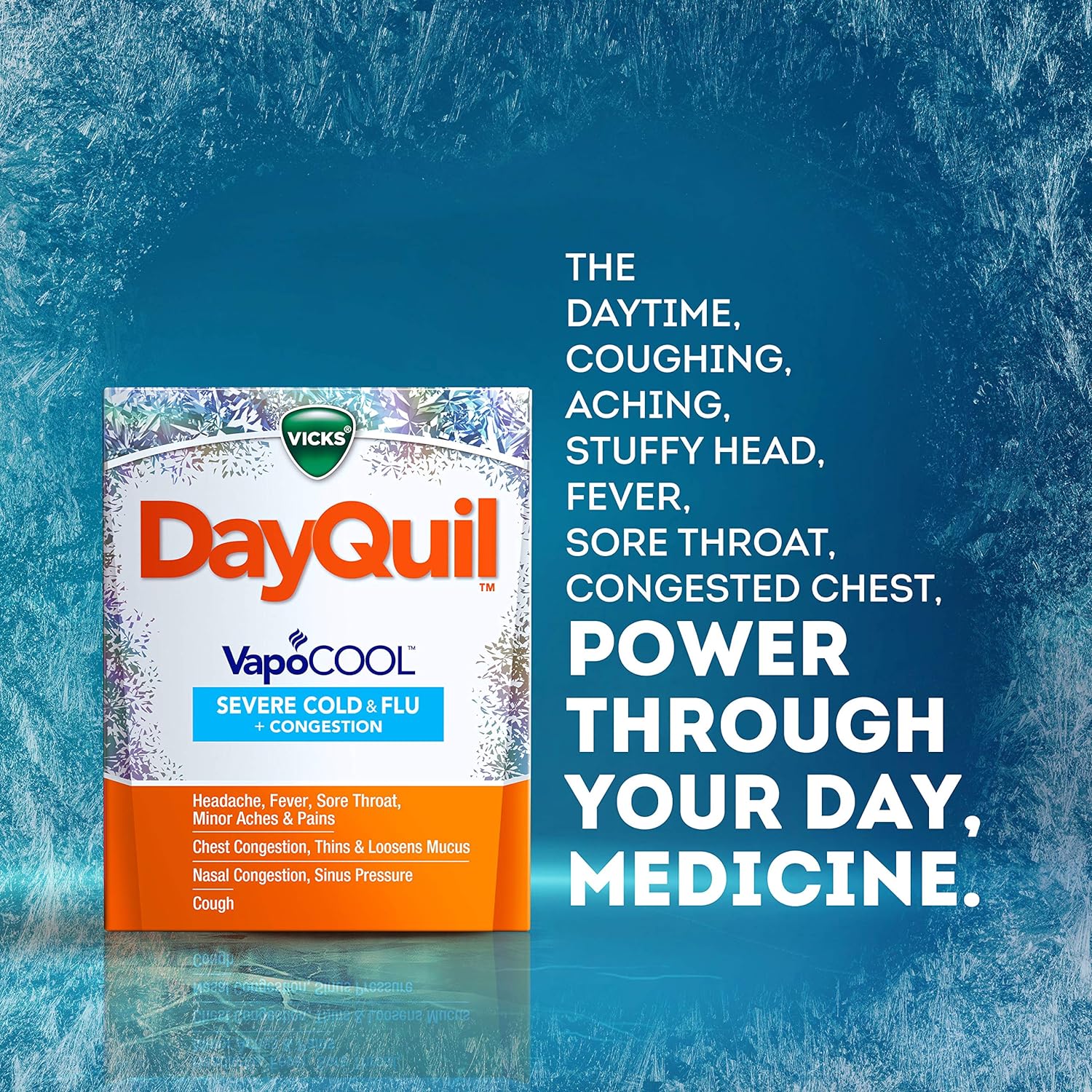 Vicks DayQuil and NyQuil VapoCOOL SEVERE Combo Cold & Flu + Congestion Medicine, Max Strength Relief For Fever, Sore Throat, Nasal Congestion, Sinus Pressure, Cough, 48 Count - 32 DayQuil, 16 NyQuil : Health & Household