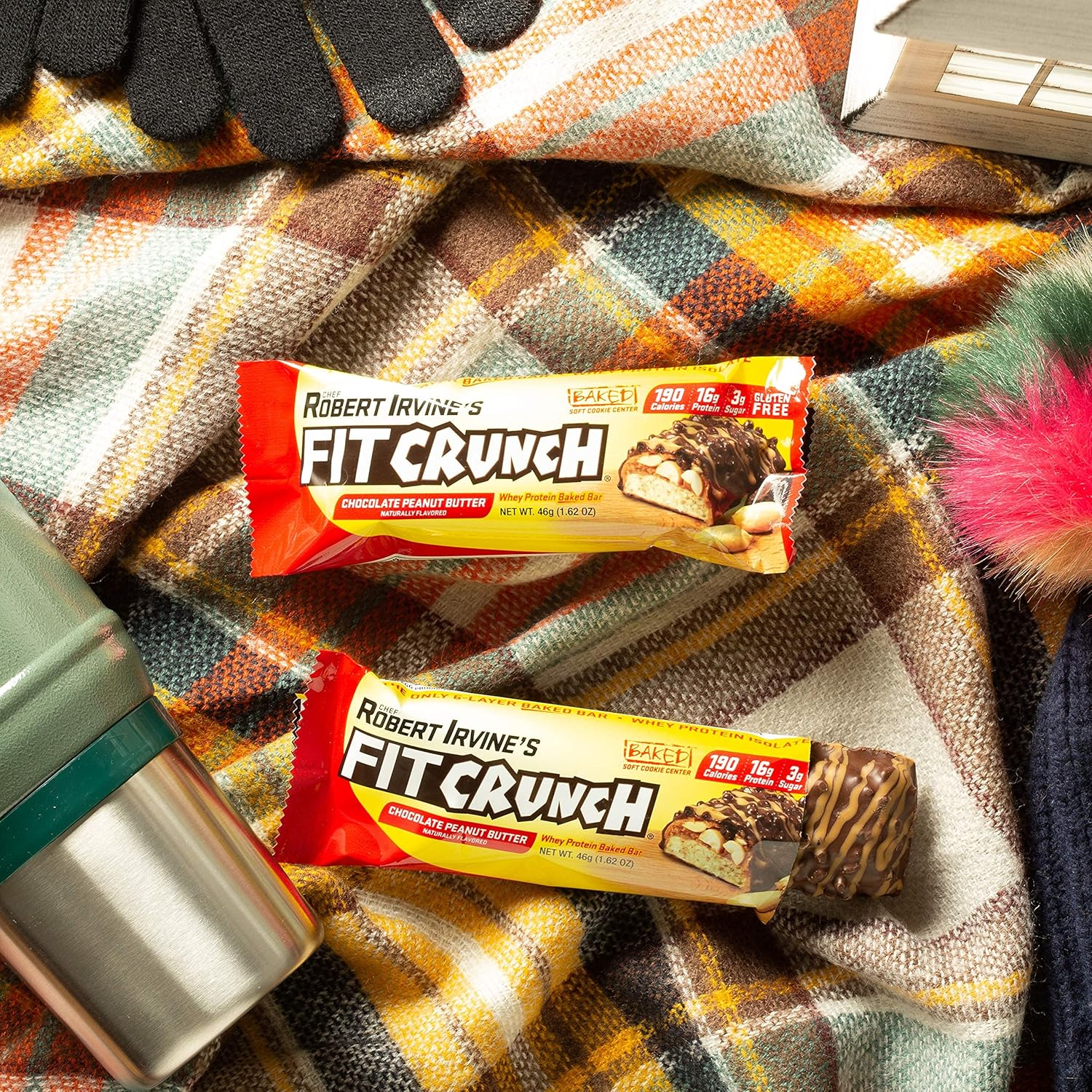 FITCRUNCH Snack Size Protein Bars, Designed by Robert Irvine, 6-Layer Baked Bar, 3g of Sugar, Gluten Free & Soft Cake Core (9 Bars, Chocolate Peanut Butter) : Health & Household