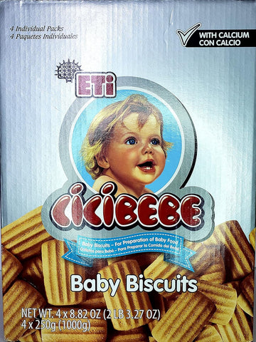 ETI Cicibebe Baby Biscuits (Bebek Bisküvisi) 1000 Gr (4X250 gr) 2.2 pounds- Lot of 1