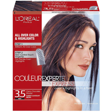 L'Oreal Paris Couleur Experte 2-Step Home Hair Color And Highlights Kit, Chocolate Mousse