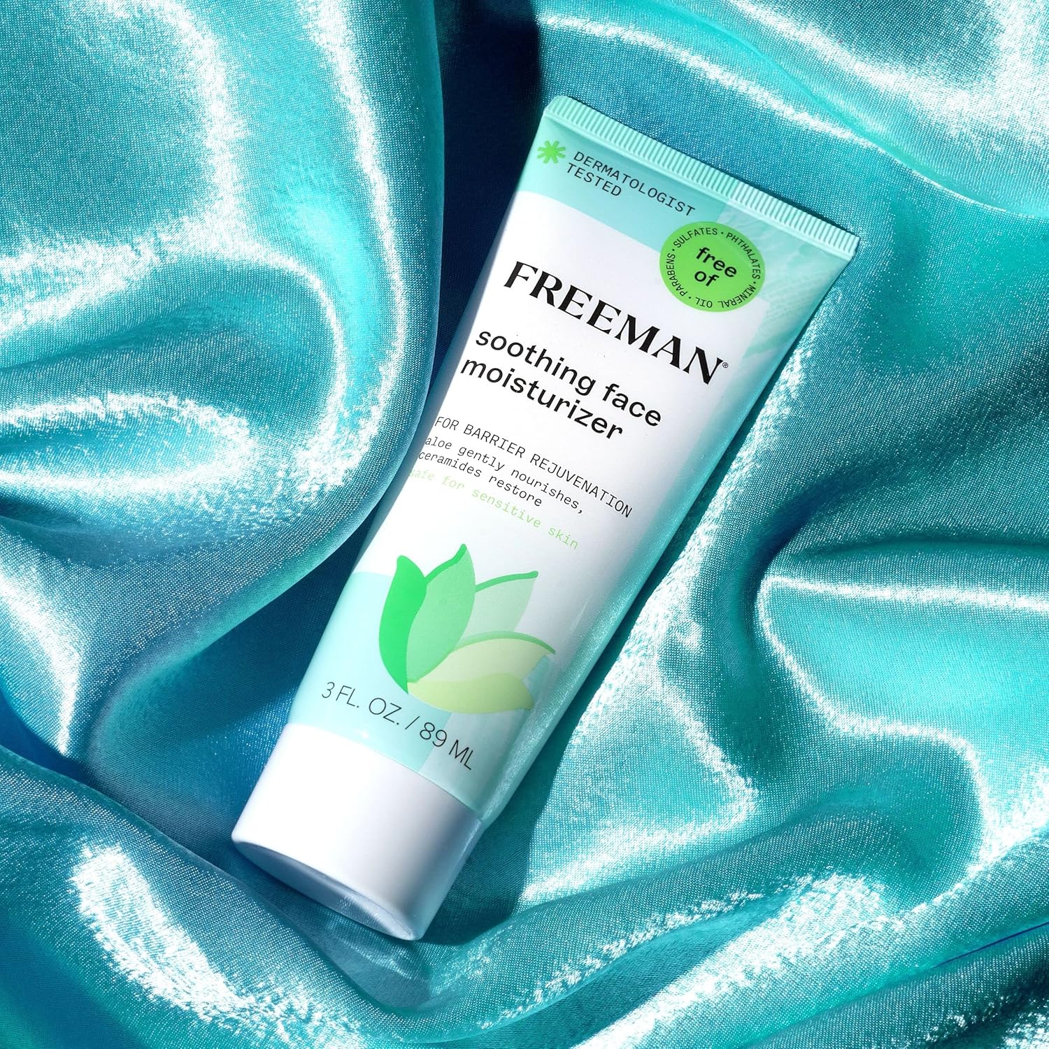 Freeman Aloe Vera Soothing Facial Moisturizer and Lotion, Post-Mask Moisturizer, Ceramides, Hydrates, Nourish & Restore Skin, Safe For Sensitive Skin, Cruelty-Free, 3 fl.oz., 1 Count