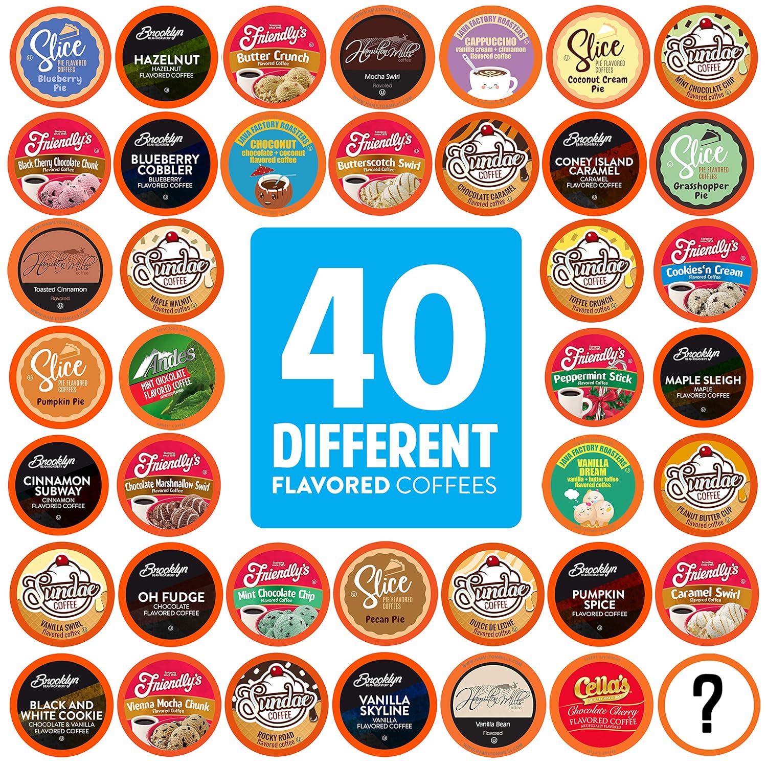 Two Rivers Coffee Flavored Coffee Pods Compatible With Keurig K Cup Brewers, Assorted Variety Pack Flavored Coffee, 40 Count
