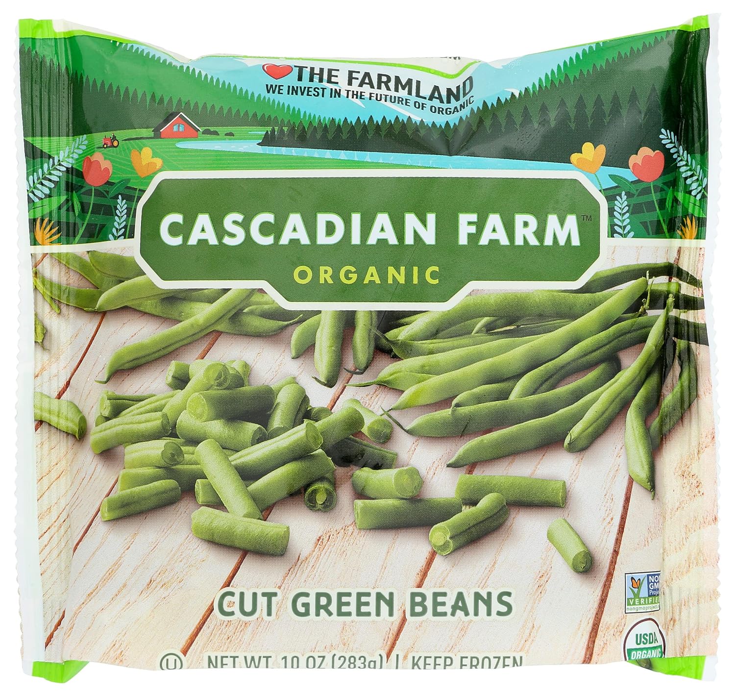 Cascadian Farm Organic Cut Green Beans, Non-GMO, Frozen Vegetables, 10 oz