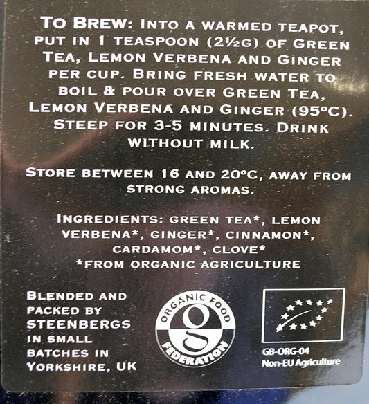 Steenbergs Organic Green Tea With Mint Loose Leaf Tea 250G