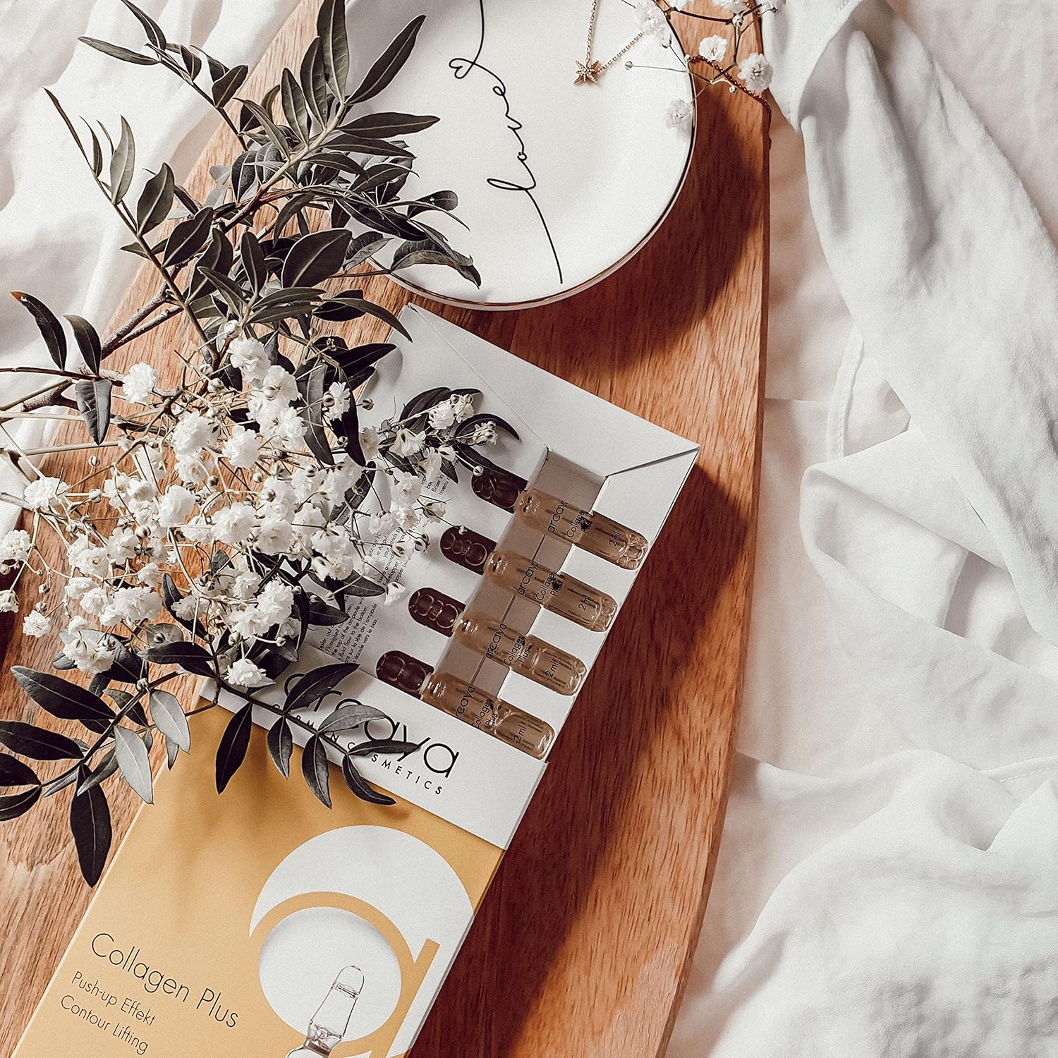 Arcaya Collagen Plus Face Firming Ampoule Serum - Instant Face Lift & Deep Hydration With Marine Collagen, Soothing Black Oat, For All Skin Types - Cruelty-Free & Paraben-Free, Skincare Serum, 5X2Ml : Beauty & Personal Care