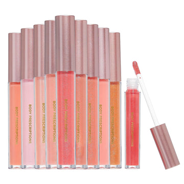Body Prescriptions Lip Gloss Collection | 10 Shades Complete Lip Makeup Set, Liquid, 2 Ml Each Tube