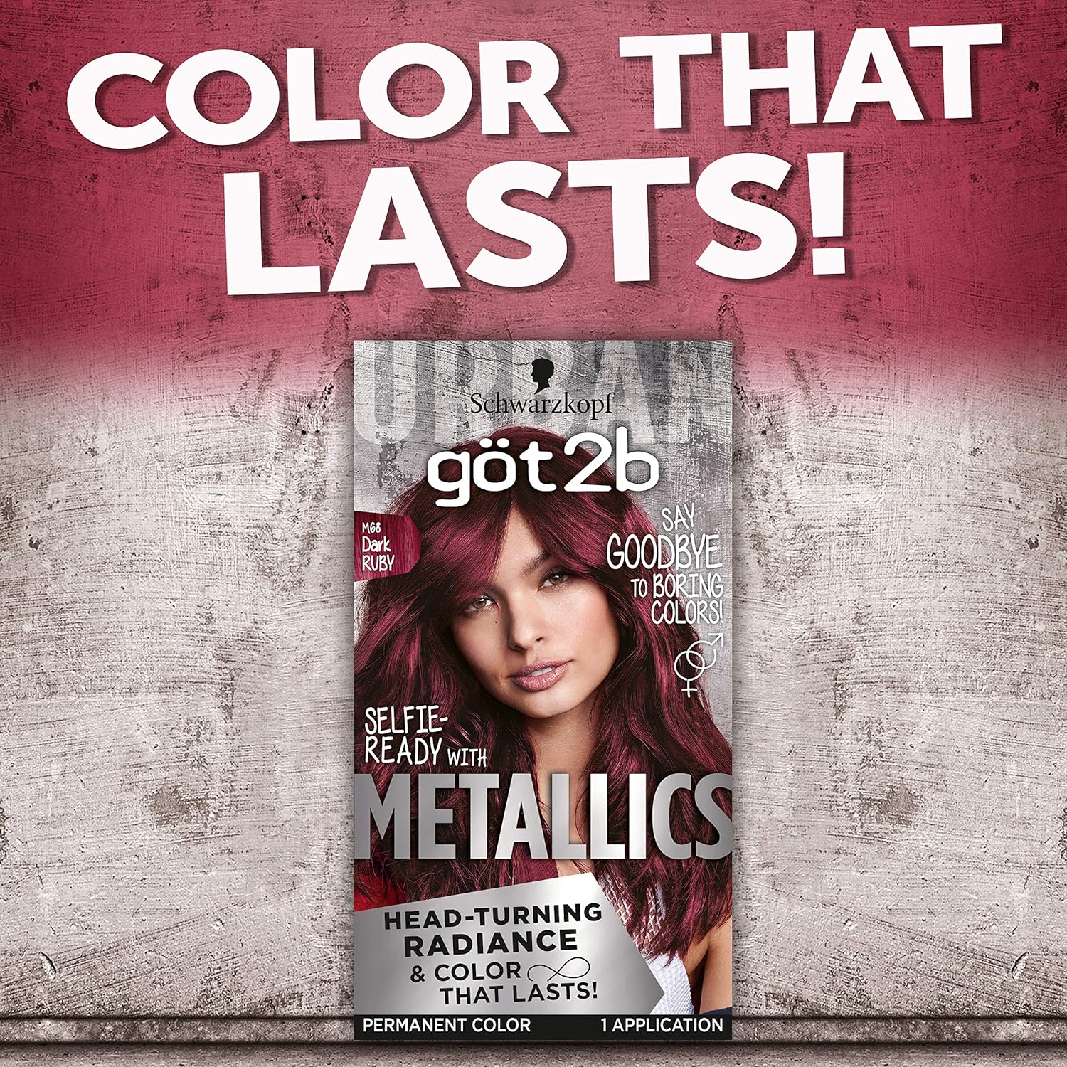 Schwarzkopf Got2b Metallics Permanent Hair Color, M68 Dark Ruby : Beauty & Personal Care