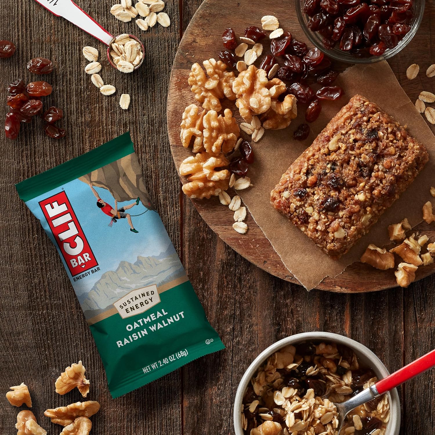 Clif Bar - Oatmeal Raisin Walnut - Made with Organic Oats - 10g Protein - Non-GMO - Plant Based - Energy Bars - 2.4 oz. (10 Pack) : Health & Household