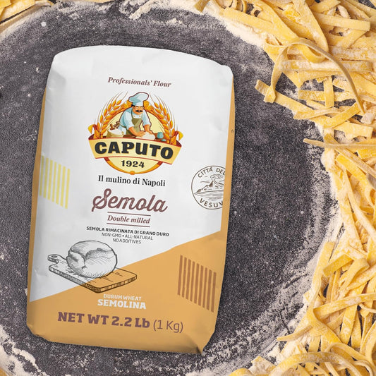 Antico Molino Caputo Semola Di Grano Duro Rimacinata (Reground Semolina Flour) - Pack 4