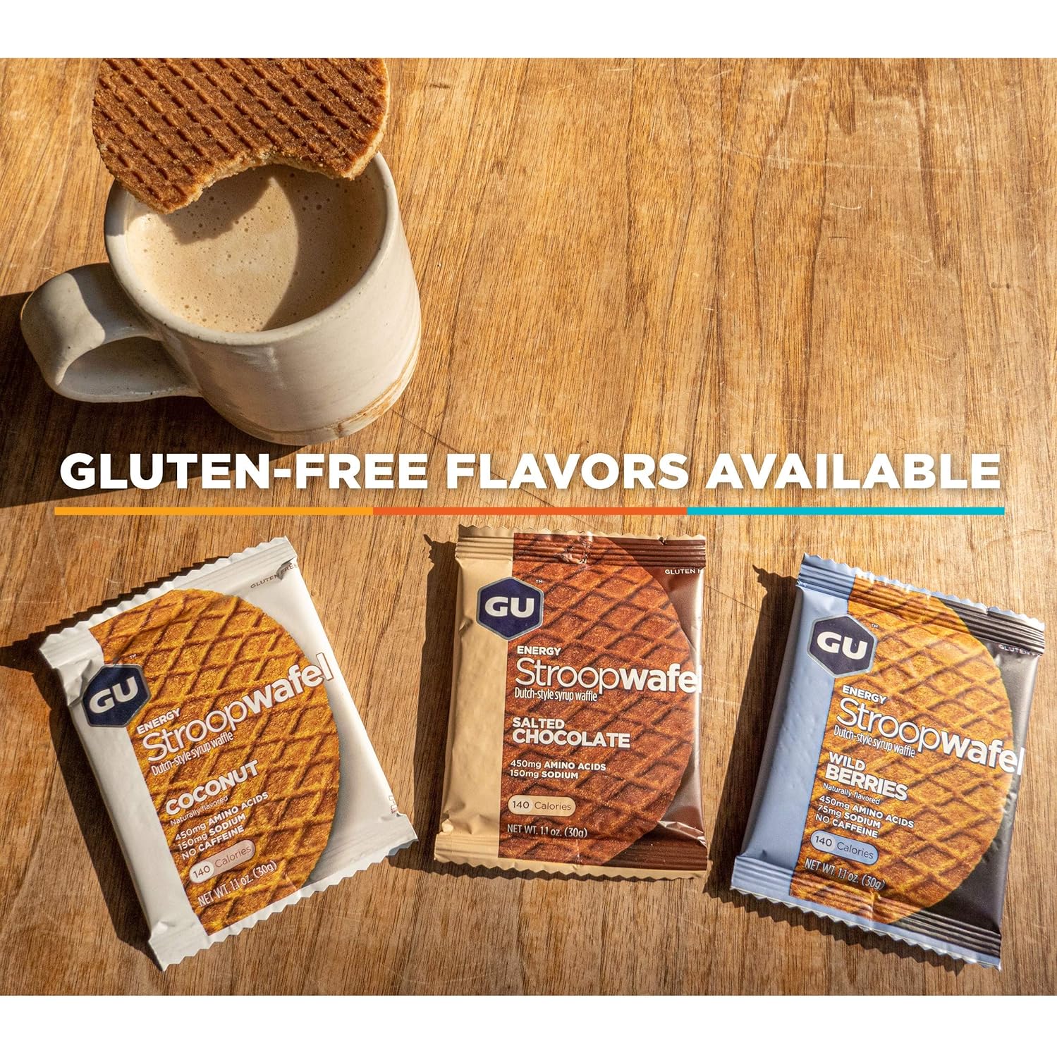 GU Energy Stroopwafel Variety Pack Sports Nutrition Waffle, Caffeine Included, and Kosher Dairy, On-The-Go Energy for Any Workout, 16 Count