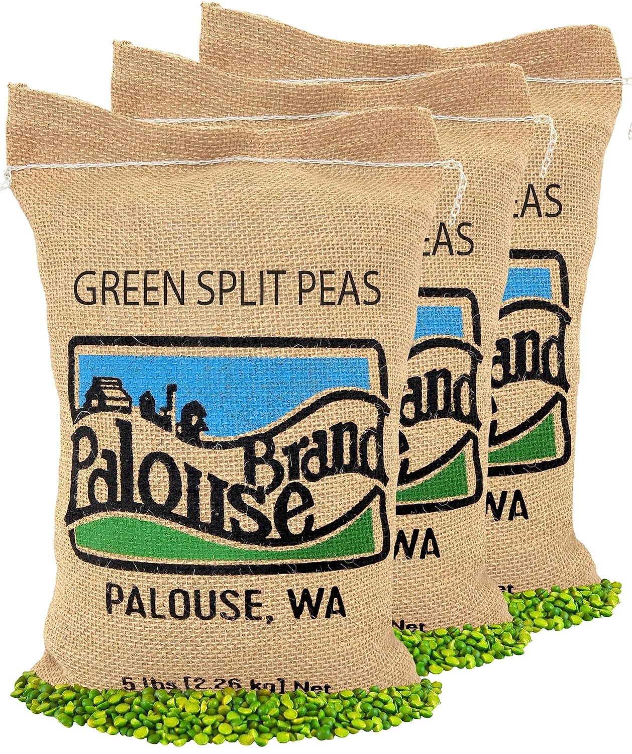 Green Split Peas | 15 LBS | 100% Desiccant Free | Family Farmed in Washington State | Non-GMO Project Verified | 100% Non-Irradiated | Certified Kosher Parve | Field Traced | (5 Pound, Pack of 3)