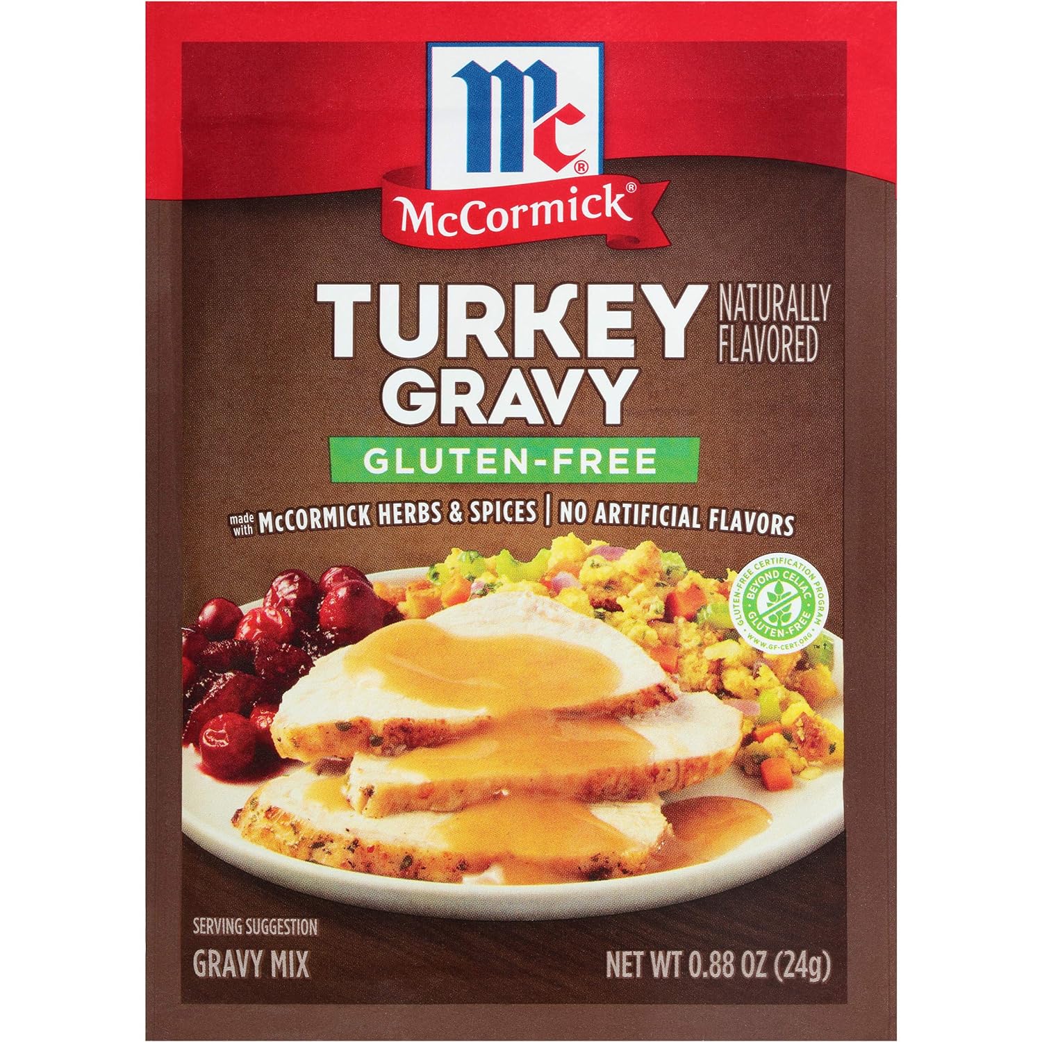 McCormick Turkey Gravy Mix (Gluten Free), 0.88 oz (Pack of 12)