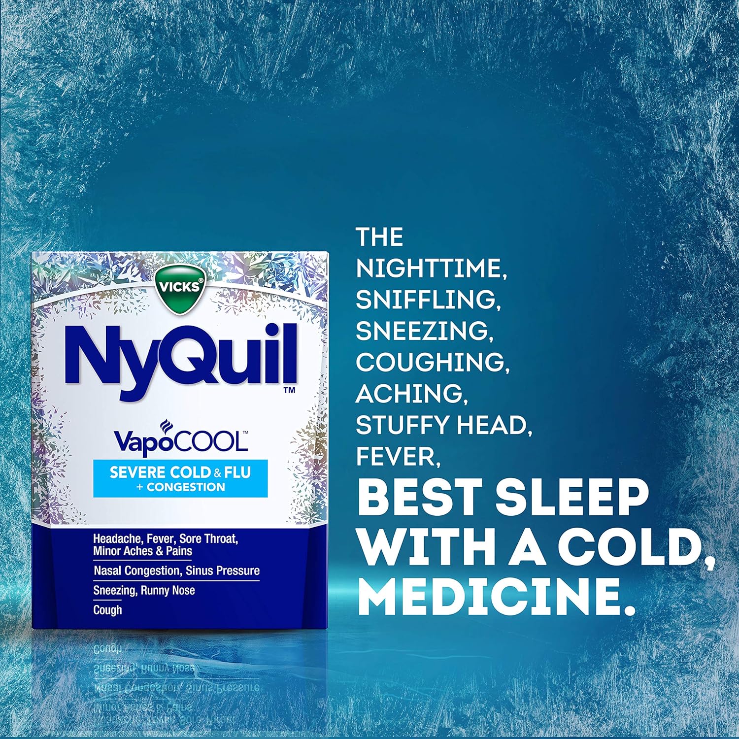 Vicks DayQuil and NyQuil VapoCOOL SEVERE Combo Cold & Flu + Congestion Medicine, Max Strength Relief For Fever, Sore Throat, Nasal Congestion, Sinus Pressure, Cough, 48 Count - 32 DayQuil, 16 NyQuil : Health & Household