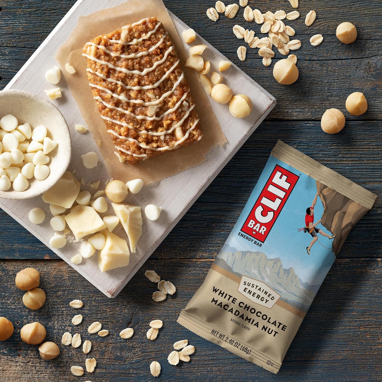 Clif Bar - White Chocolate Macadamia Nut Flavor - Made with Organic Oats - 9g Protein - Non-GMO - Plant Based - Energy Bars - 2.4 oz. (15 Pack) : Health & Household