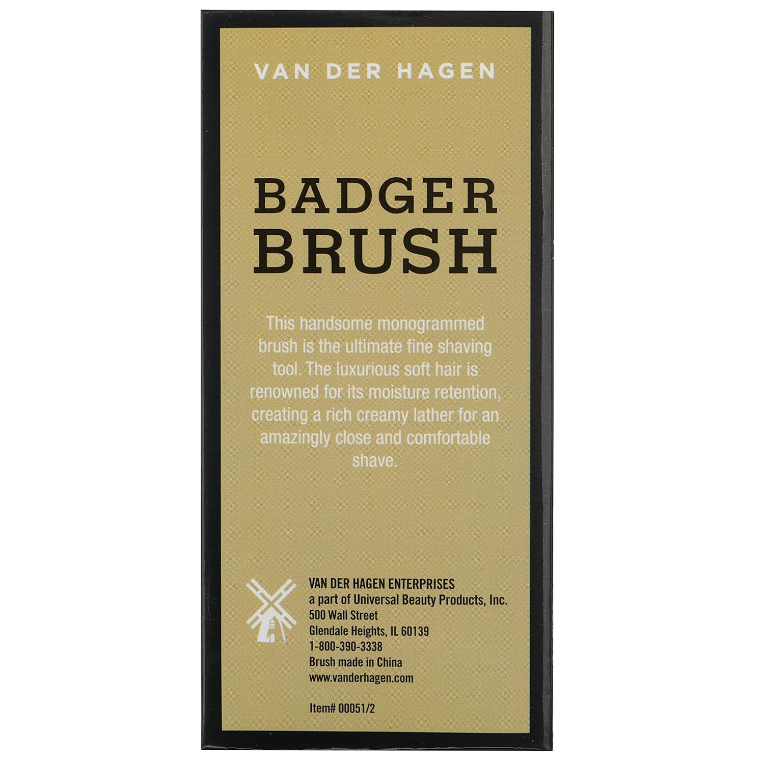 Van Der Hagen Badger Brush - Shave Brush Made from 100% Genuine Badger Hair, Exfoliates and Cleanses Skin : Beauty & Personal Care