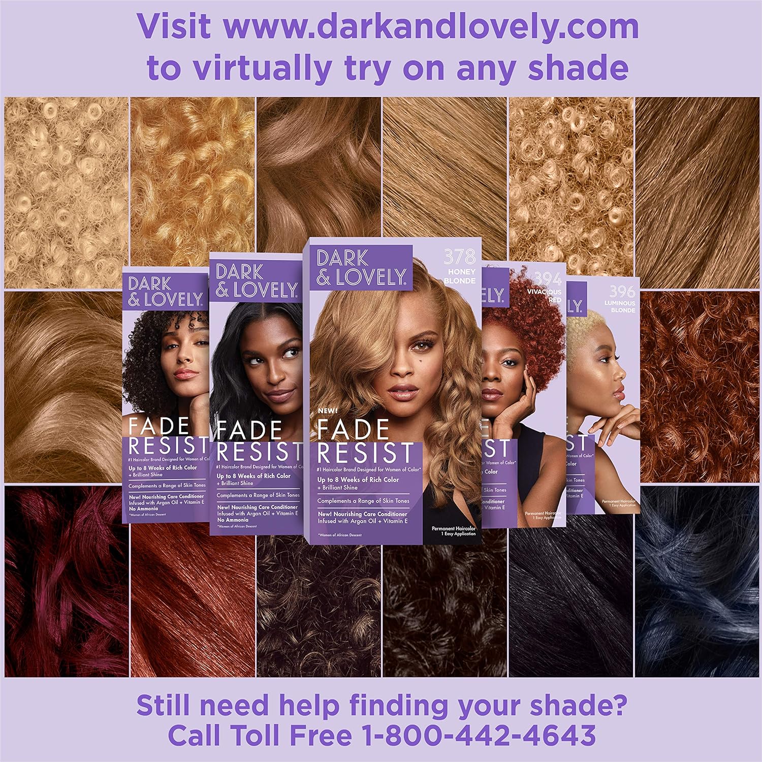 SoftSheen-Carson Dark and Lovely Fade Resist Rich Conditioning Hair Color, Permanent Hair Color, Up To 100 percent Gray Coverage, Brilliant Shine with Argan Oil and Vitamin E, Natural Black : Beauty & Personal Care