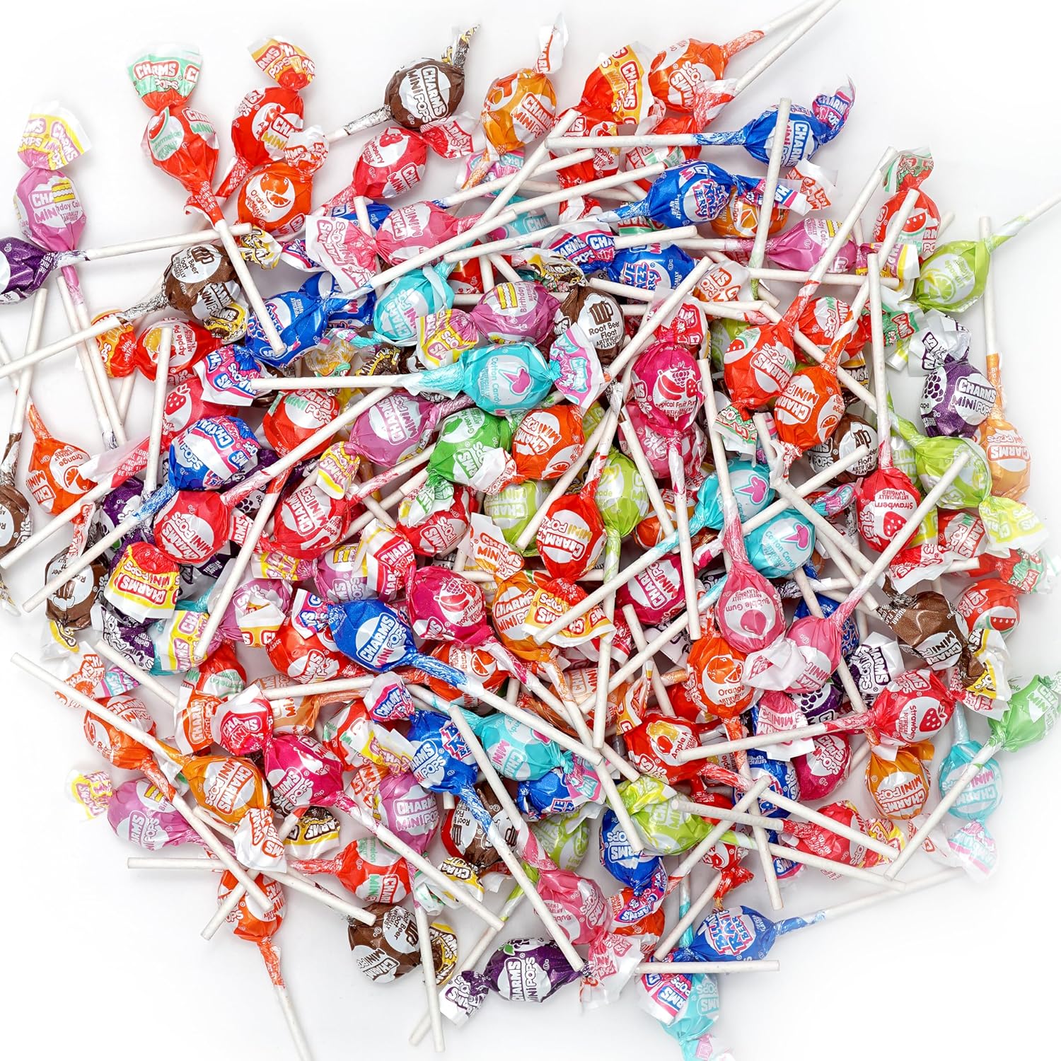 Charms Mini Pops Lollipop, 2 Pound Bulk Bag (Approx. 150 Lollipops) Individually Wrapped Charm Suckers Candy, 18 Assorted Flavors : Grocery & Gourmet Food