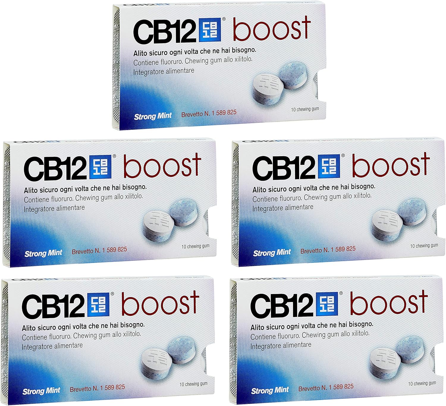 CB12 Boost sugarless Gum - Strong Mint 5 Pack