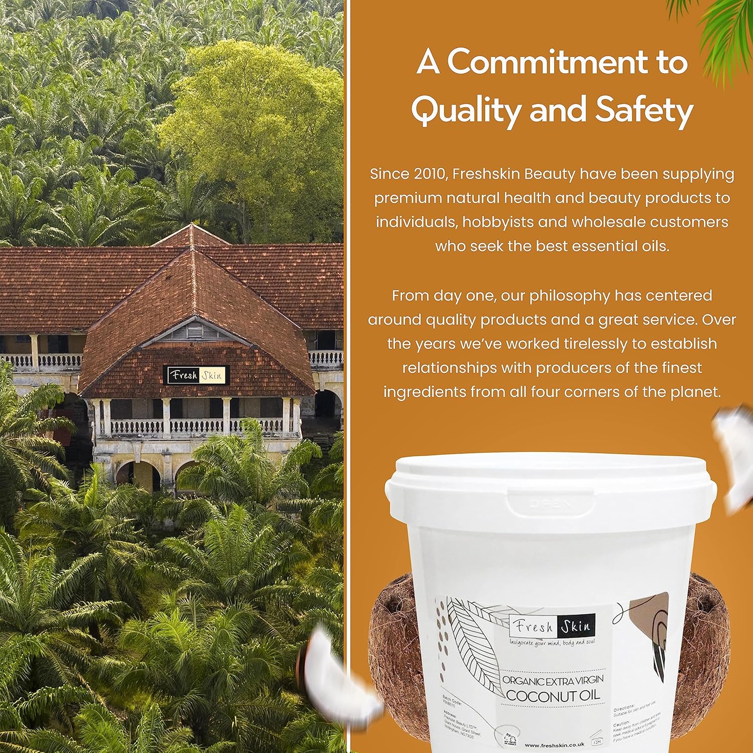 Freshskin Beauty LTD | 500g Organic Extra Virgin Coconut Oil - 100% Pure, Raw & Cold Pressed : Amazon.co.uk: Grocery