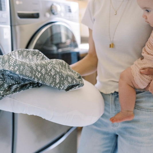 Dr. Brown'S Removable Cover For Breastfeeding Pillow For Nursing Mothers, Machine Washable, Cotton Blend, Gray