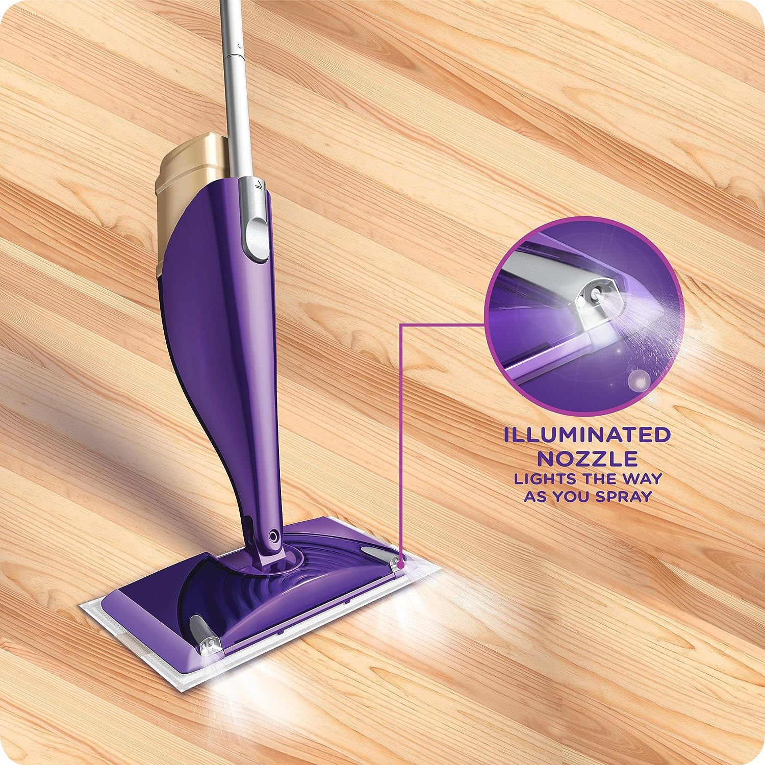 Swiffer WetJet Wood Floor Mopping and Cleaning Starter Kit, All Purpose Floor Cleaning Products, 1 Mop, 10 Pads, Cleaning Solution, Batteries : Health & Household