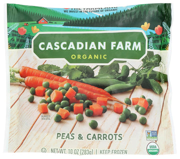 Cascadian Farm Organic Peas & Carrots, Non-GMO, Frozen Vegetables, 10 oz. Bag
