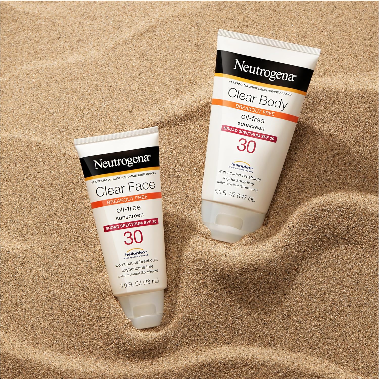 Neutrogena Clear Face Liquid Sunscreen for Acne-Prone Skin, Broad Spectrum SPF 30 Sunscreen Lotion with Helioplex, Oxybenzone-Free, Oil-Free, Fragrance-Free; Non-Comedogenic, 3 fl. oz : Beauty & Personal Care