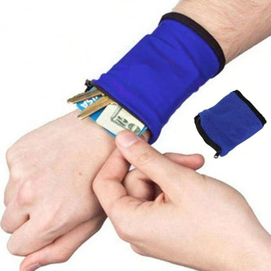 Sportswear Wrist Wallet Pouch – Zippered Phone Holder Wristbands for Men & Women, Lightweight Wrist Pocket for iPhone(2PCS)