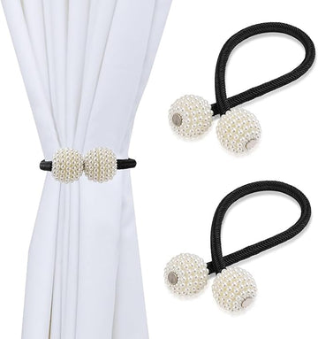 Magnetic Curtain Tiebacks – No-Drill Rope Holdbacks for Drapes & Curtains (5pcs, Easy Installation)