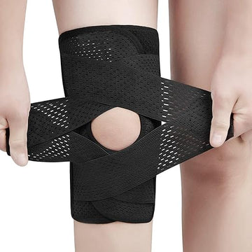 Silicone Shock-Proof Sports Knee Pads – Patellar Strap Knee Support Brace for Running, Hiking, Mountaineering