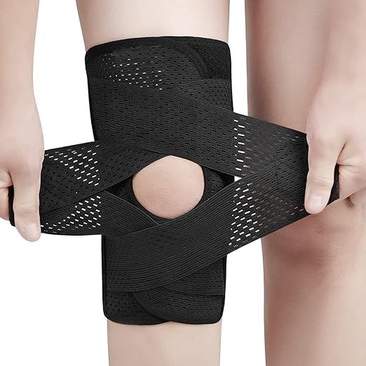 Silicone Shock-Proof Sports Knee Pads – Patellar Strap Knee Support Brace for Running, Hiking, Mountaineering