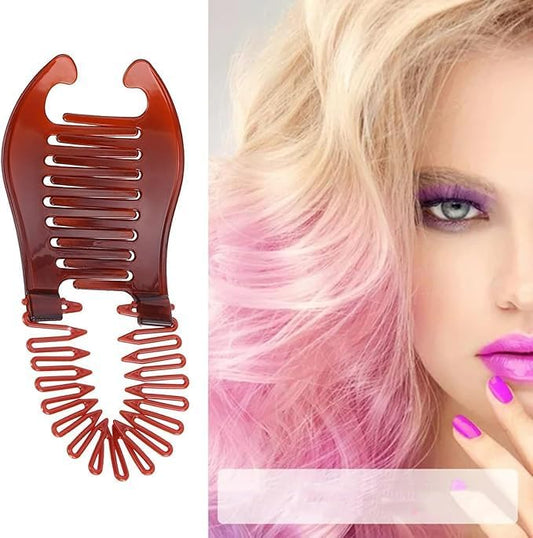 Interlocking Banana Hair Clips – No-Slip Hair Combs for Women & Girls | Korean Banana Hairpin for Thick & Thin Hair | Easy Styling